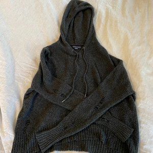 American Eagle Black Distressed Hoodie